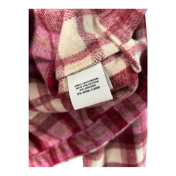 Bagatelle Pink and Red Plaid Cropped Shacket - Picture 3 of 6